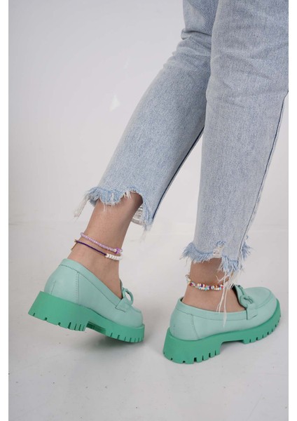 Deri Mint Yeşili Kadın Casual Ayakkabı 231108121 modelleri