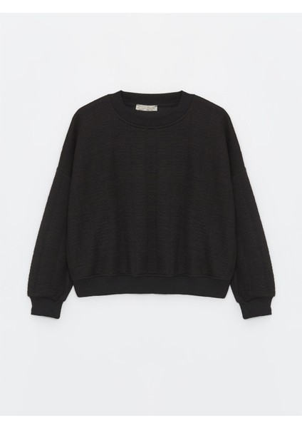 Kız Çocuk Beli Lastikli Basic Kapitone Sweatshirt