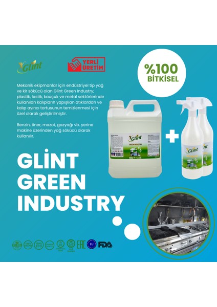 Green Industry 5 Lt + 2 x 1 Lt %100 Bitkisel Endüstriyel Ekstra Güçlü Wc Kireç Temizleyici