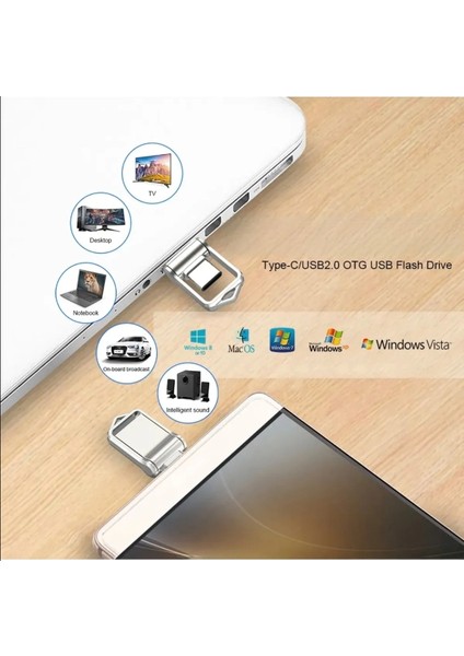 256GB.Type-C ve USB Flash Bellek Çift Girişli Metal Sağlam