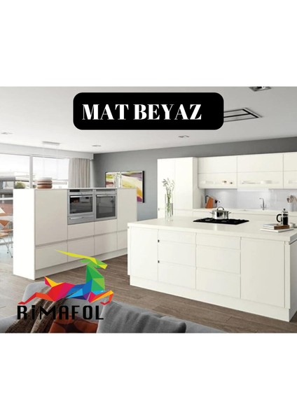 Mat Beyaz Mobilya Dolap Tezgah Kaplama Folyosu 52CMX2M modelleri