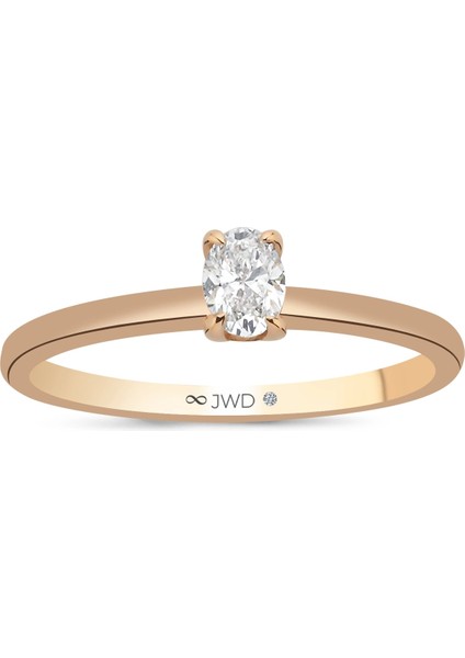 0.26 Ct F-G Si 1.87 gr 14 K Jwd Oval Yüzük