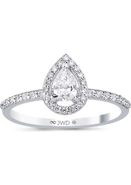0.53 Ct F-G Si 2.09 gr 14 K Jwd Damla Yüzük