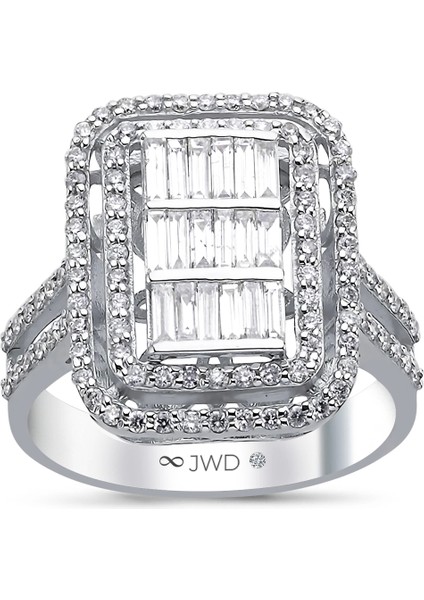 0.80 Ct F-G Si 4.64 gr 14 K Jwd Baget Yüzük