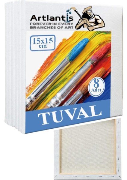 Tuval 15X15 Astarlı Kare Mini Tuval 8 Adet Resim Küçük Tuvali 15X15 Tual Akrilik Boya Yağlı Boya Için Ideal