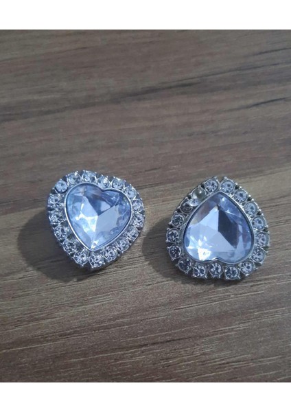 Kalp Taslı Metal Düğme 2,5 cm 2 Adet fırsatları