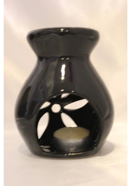 Buhardanlık Lotus Çiçeği Uzun Buhurdanlık Siyah Elişi Hand Made