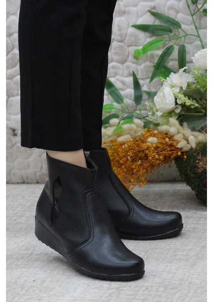 3252 07 Fermuarlı Kaymaz Taban Kadın Bot modelleri