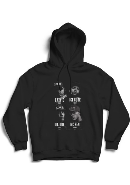 Ice Cube, Eazy-E, Mc Ren, Dr Dre, Hiphop Rap Kapüşonlu Sweatshirt Hoodie