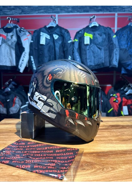 Rapıd 2 Clawn Mat Siyah-Gri-Kırmızı Kask Rapid 2 Clawn Mat Siyah Gri Kırmızı Kask Gold Vizör - MT14