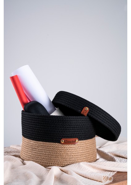 Kapaklı Yuvarlak Hasır Sepet Organizer Çok Amaçlı Düzenleyici fiyatları