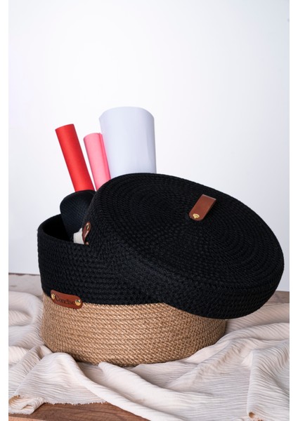 Kapaklı Yuvarlak Hasır Sepet Organizer Çok Amaçlı Düzenleyici fırsatları