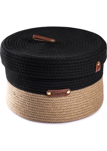 Kapaklı Yuvarlak Hasır Sepet Organizer Çok Amaçlı Düzenleyici indirimleri