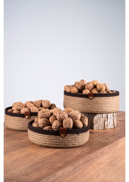 Natural 3lü Hasır Sepet Organizer Çok Amaçlı Düzenleyici