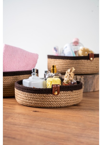 Natural 3lü Hasır Sepet Organizer Çok Amaçlı Düzenleyici