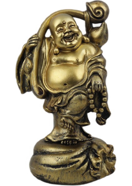 Lüks Motifli Işlemeli Gold Buda Biblo Heykel Vitrin Masa Süsü Ofis Ev & Yılbaşı Hediyesi 20 Cm. B fiyatları
