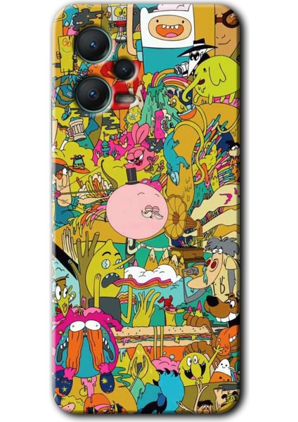 Xiaomi Redmi Note 12 5g Kılıf Hd Desen Baskılı Kılıf + Kırılmaz Cam - Süper Çizgi Kahramanlar 2