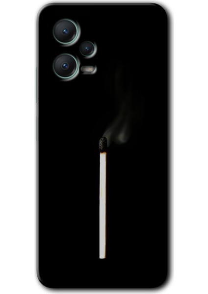 Xiaomi Redmi Note 12 5g Kılıf Hd Desen Baskılı Kılıf + Kırılmaz Cam - Sönmüş Kibrit