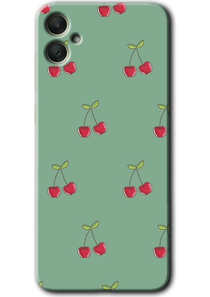 Samsung Galaxy A05 Kılıf Hd Desen Baskılı Kılıf + Kırılmaz Cam - Kiraz Berry
