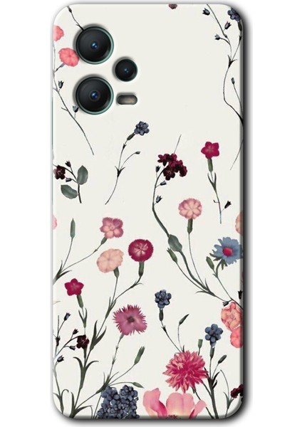 Xiaomi Redmi Note 12 Pro 5g Kılıf Hd Desen Baskılı Kılıf + Kırılmaz Cam - Mat Çiçek