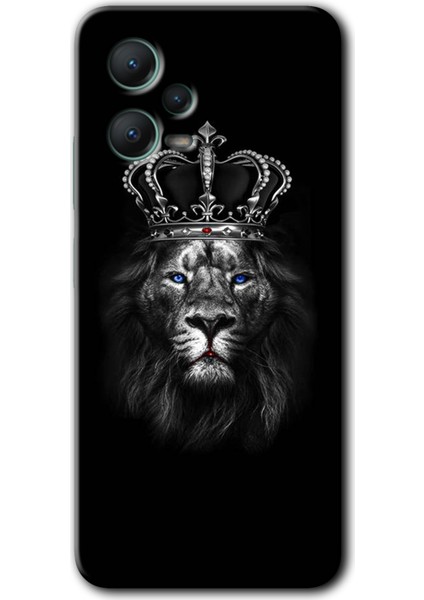 Xiaomi Redmi Note 12 Pro 5g Kılıf Hd Desen Baskılı Kılıf + Kırılmaz Cam - King Lion