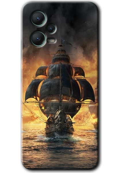 Xiaomi Redmi Note 12 Pro 5g Kılıf Hd Desen Baskılı Kılıf - Siyah Inci