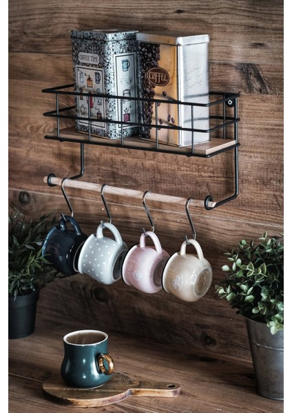 Baharatlık Mutfak Duvar Rafı ve Kağıt Havluluk Çok Amaçlı Ahşap Raflı Metal Raf fiyatları