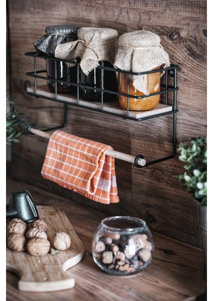 Baharatlık Mutfak Duvar Rafı ve Kağıt Havluluk Çok Amaçlı Ahşap Raflı Metal Raf modelleri