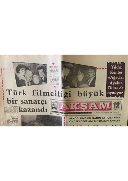 Akşam Gazetesi 22 Ocak 1964 - Yıldız Kenter Ağaçlar Ayakta Ölür De Oynuyor GZ87693