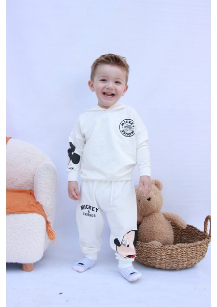 Disney Baskılı Kapüşonlu Eşofman Takımı