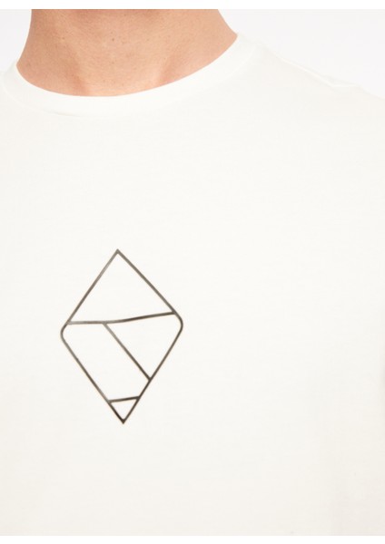 Kırık Beyaz Erkek Bisiklet Yaka T-Shirt F3WM-TST-F24 indirimleri