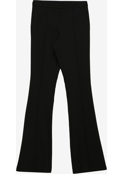 Siyah Kadın Geniş Paça Yüksek Bel Bol Kesim Pantolon F3WL-PNT W26