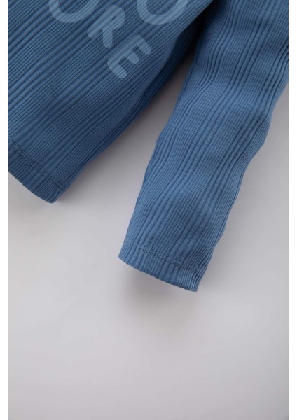 Erkek Bebek Dinazor Baskılı Uzun Kollu Fitilli Kaşkorse Pijama Takımı C0731A524SP fırsatları