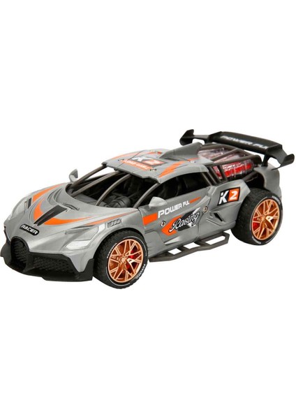 Sesli ve Işıklı Powerful Racing Sürtmeli Araba - Gri