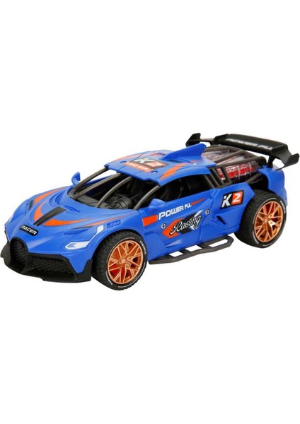 Sesli ve Işıklı Powerful Racing Sürtmeli Araba - Mavi