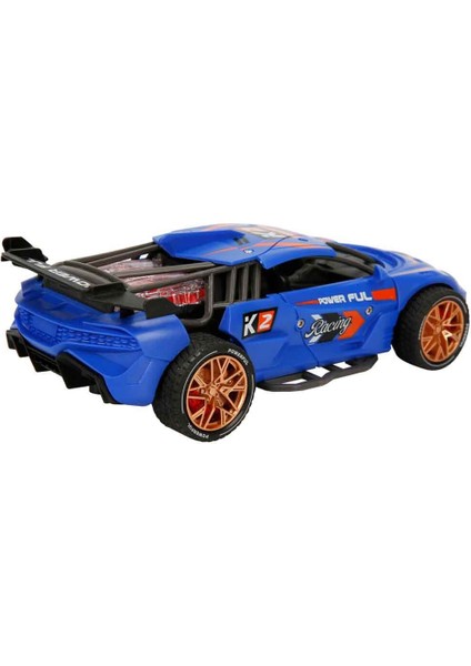 Sesli ve Işıklı Powerful Racing Sürtmeli Araba - Mavi
