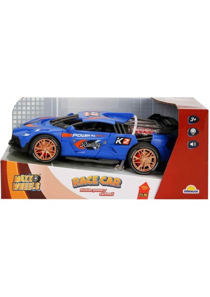 Sesli ve Işıklı Powerful Racing Sürtmeli Araba - Mavi