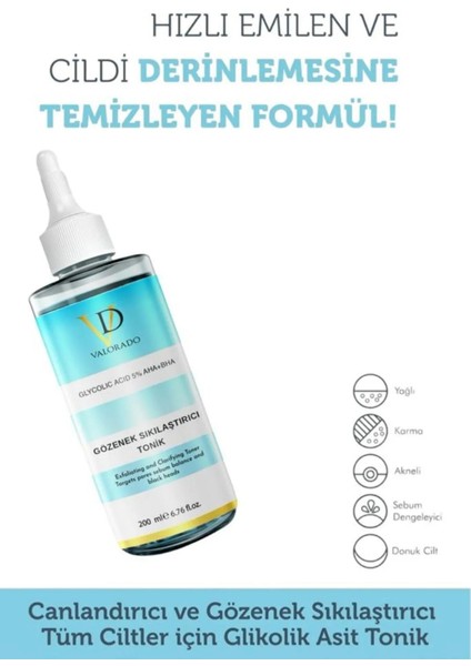 Tüm Ciltler Için Glikolik Asit Tonik 200 Ml