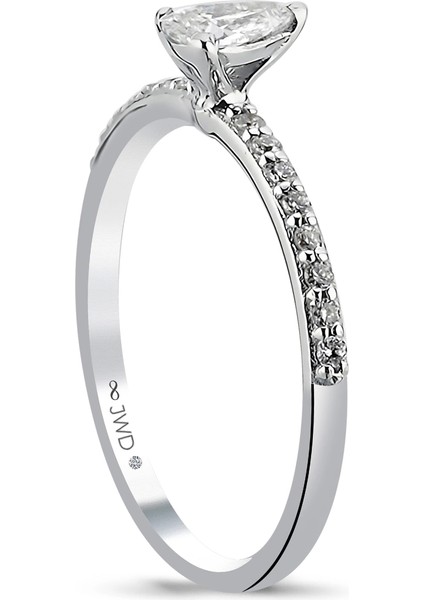0.43 Ct F-G Si 1.72 gr 14 K Jwd Damla Yüzük