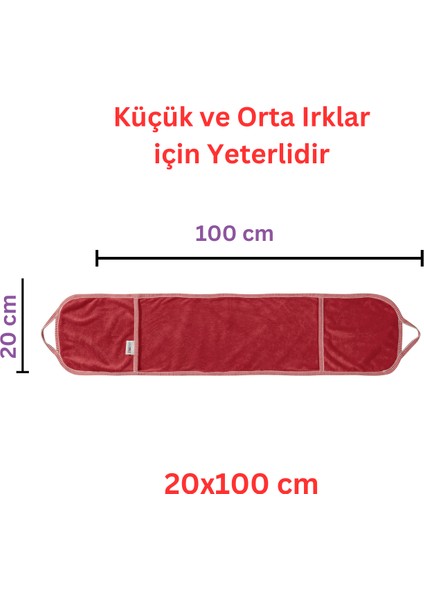 Oya Pet Cepli Pratik Köpek Havlusu, Süper Su Emici Mikrofiber  Kırmızı