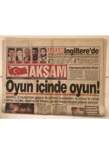 Akşam Gazetesi 5 Haziran 1996 - Enflasyonda Beklenen Düşüş GZ7256