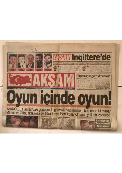 Akşam Gazetesi 5 Haziran 1996 - Enflasyonda Beklenen Düşüş GZ7256