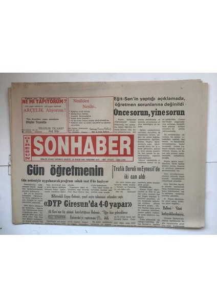 Giresun Son Haber Gazetesi 24 Kasım 1994 - Şebinkarahisarda Polisi Dövdüler GZ7382