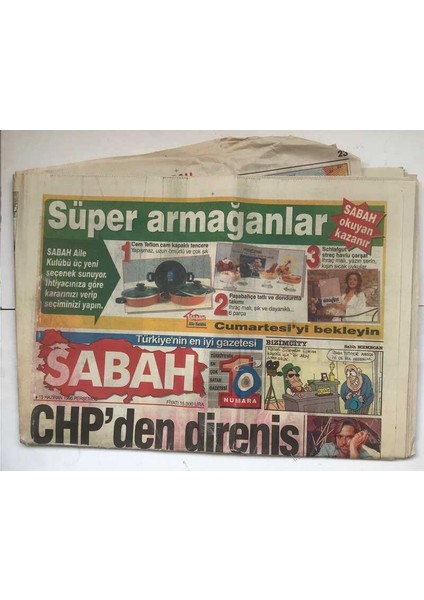 Sabah Gazetesi 15 Haziran 1995 - Chpden Direniş GZ7470