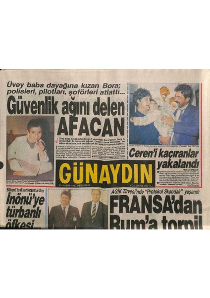 Günaydın Gazetesi 22 Kasım 1990 - Memurlar , Dünyadan Gıda Yardımı Istedi GZ87450