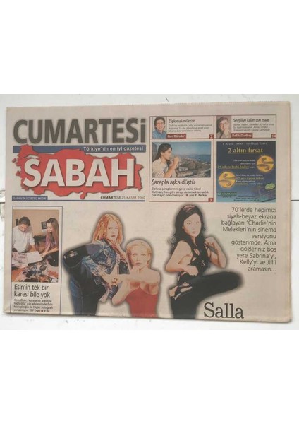 Sabah Gazetesi Cumartesi Eki 25 Kasım 2000 - Suçluluğun Romanıdır - Leyla Ipekçi GZ8628
