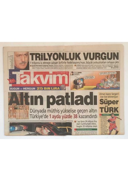 Takvim Gazetesi 11 Ekim 1999 - Seda Sayan Hayata Döndü GZ8716