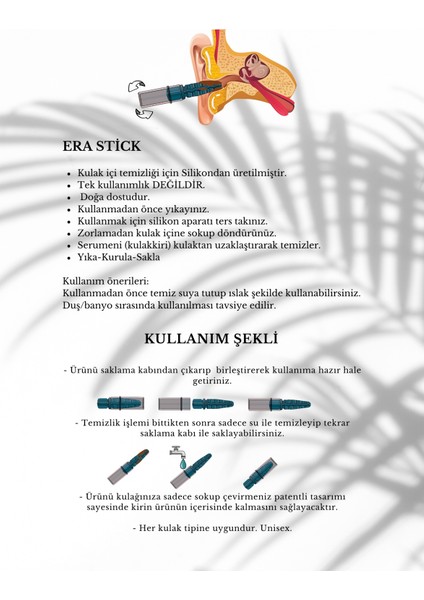 Silikon Kulak Temizleme Çubuğu - Silicone Ear Stick ( 1 Adet) fiyatları