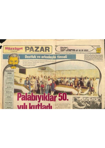 Hürriyet Gazetesi Pazar Eki 11 Temmuz 1976 - Palabıyıklar 50. Yılı Kutladı GZ90986