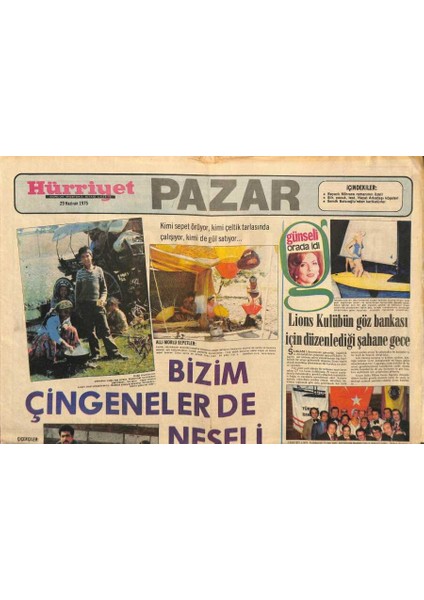 Hürriyet Gazetesi Pazar Eki 29 Haziran 1975 - Lions Kulübün Göz Bankası Için Düzenlediği Şahane Gece GZ90994
